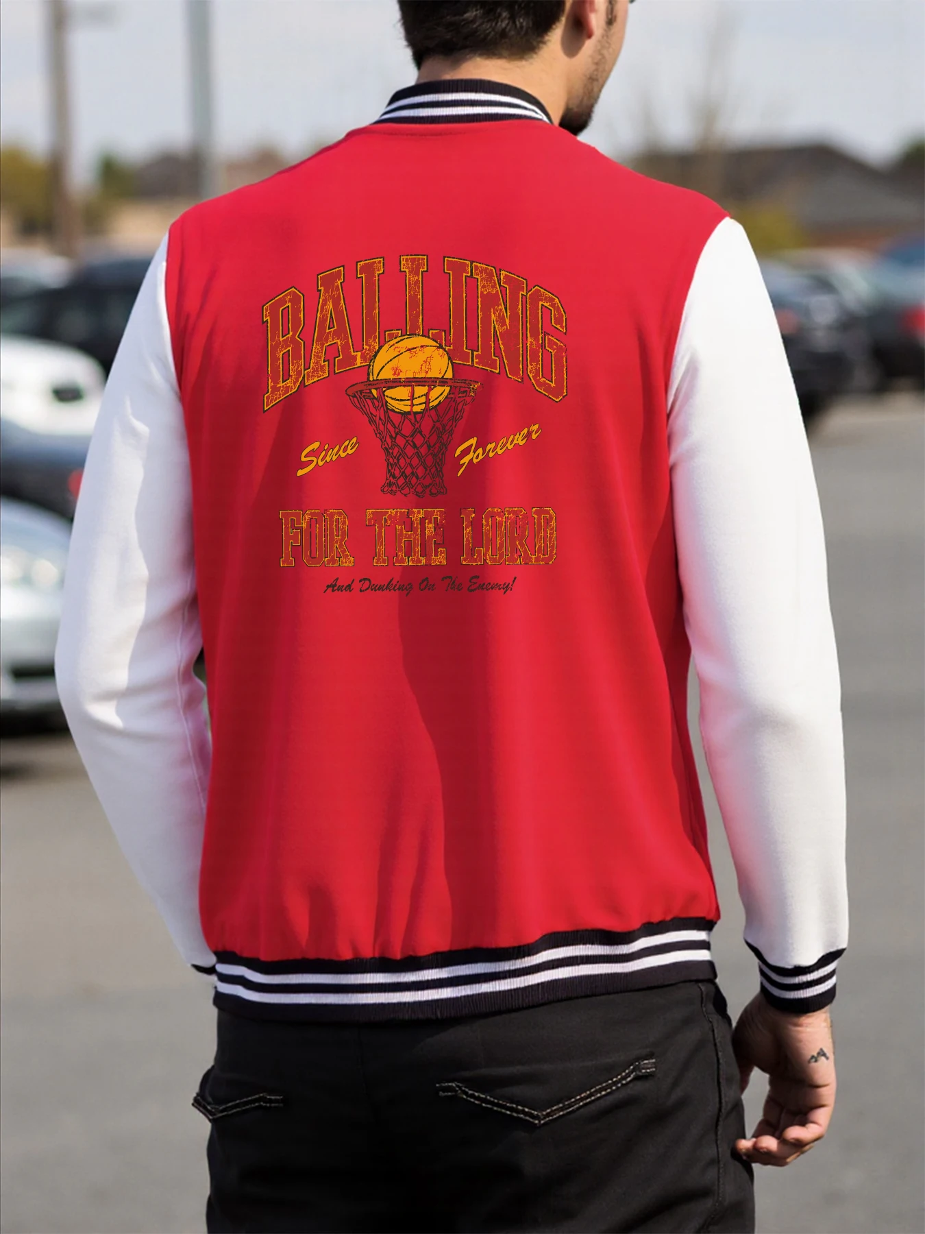 

Balling For The Lofd Print Men Clothing Hip Hop Loose Baseball Jersey Street All-Match Unisex Vintage Jackets Autumn Coats