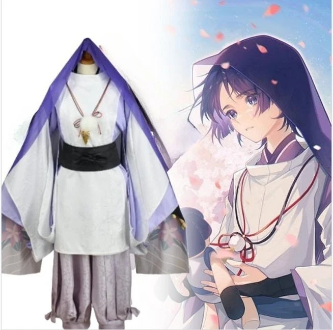 

Wanderer Cosplay Costume Genshin Impact Light Purple Kimono with Subtle Patterns and Prints and Wig Set Anime Halloween Party