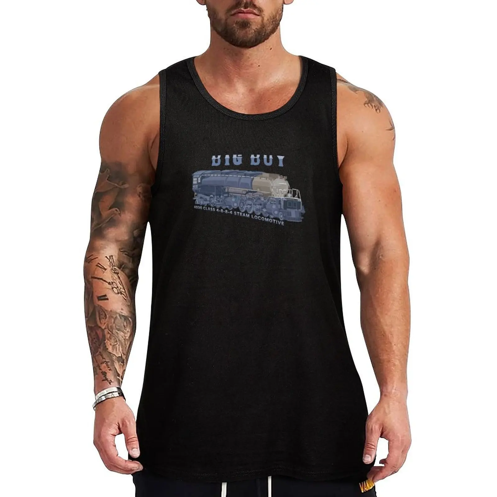 Camiseta sin mangas de algodón con diagrama de color de la locomotora Big Boy Steam Train 4000 Class, regalo, camiseta sin mangas suave e informal