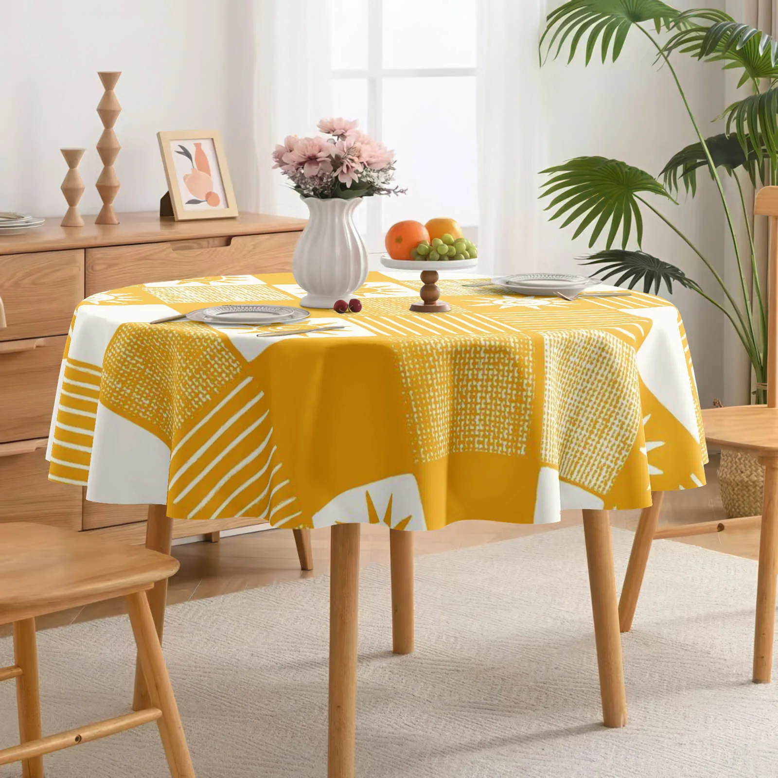1 piece of 2D flat-printed tablecloth, check pattern sun print [2D flat printing] tableclothzyc