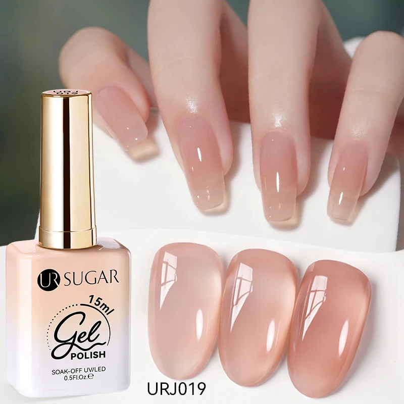 UR SUIKER 15 ml Jelly Gel Nagellak Zwart Rood Roze Kleur Semi Permanente Nail Art Manicure Losweken LED UV Gel nagellak