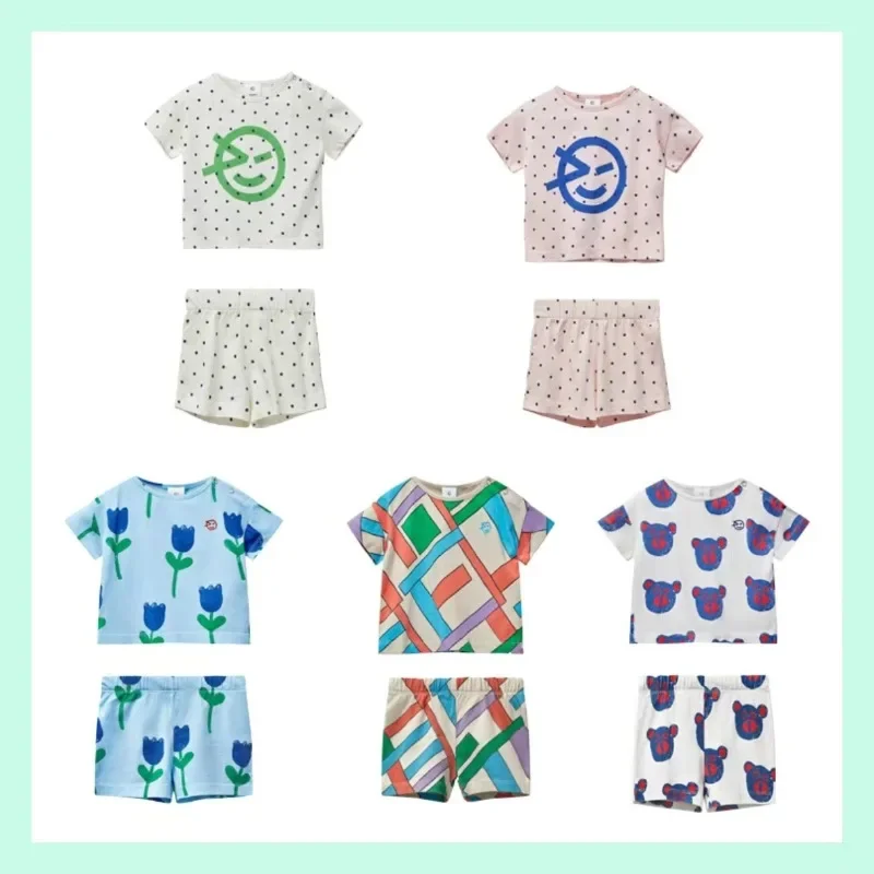 

WYN Clothes 2025 Spring/Summer New Kids Clothes Boys Girls Short Sleeve T-shirt Short Pants Children's Set