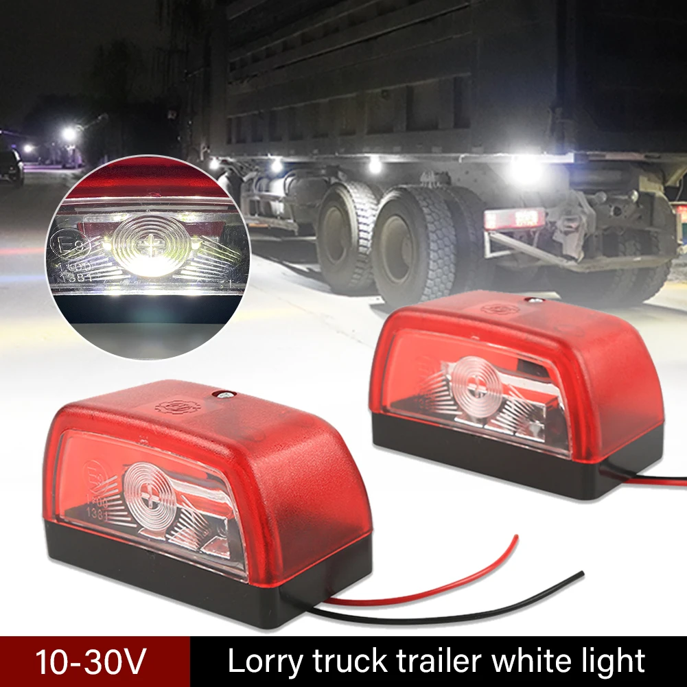 1/2Pcs 10-30V Trailer License Plate Lights White 3LED E9 Listed Licence Tag Lights Car Accessories For Trailer Truck UTV