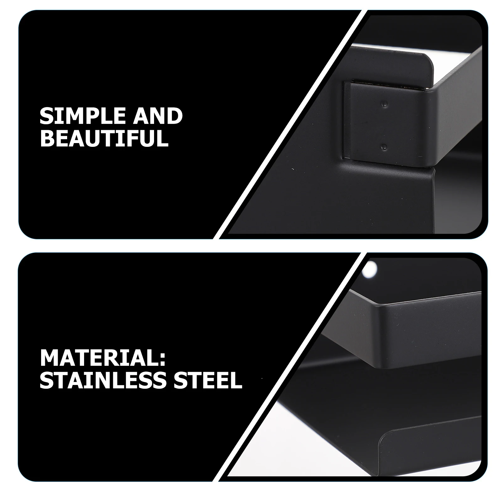 

1Pcs Stainless Steel Kitchen Storage Shelf Heavy-Duty Wall-Mounted Rack for Toiletries Mobile Phones Glasses Spice Jars