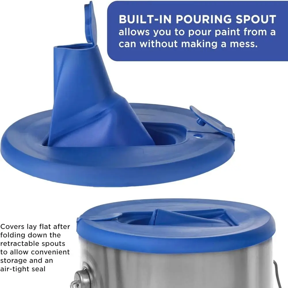 

Folding Paint Bucket Paint Mix Cover Reduce Messy Drips Space Saving Paint Can Lid Retractable Spout Sealed Paint Storage
