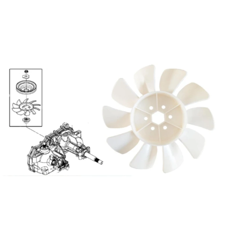 ร้อน! ม 110320   เปลี่ยนพัดลมระบายความร้อนสําหรับ John Dere GT242 GT262 Drive Fan Blade
