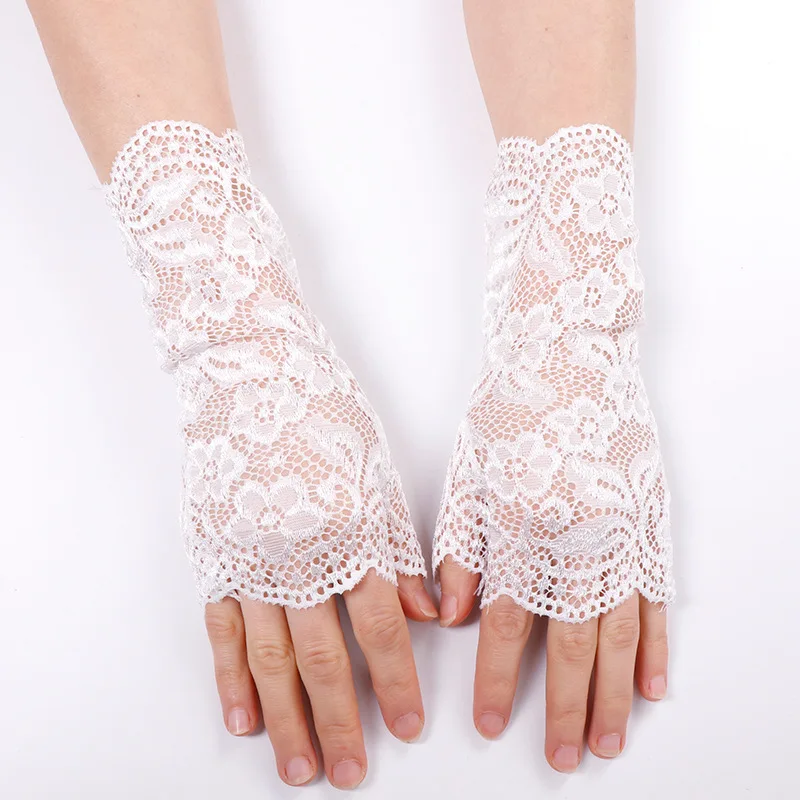 Gloves Lace Long Thin Airy Ice Silk Short Riding Driving Ceremony Wedding Sun Protection Dance Women Lightweight