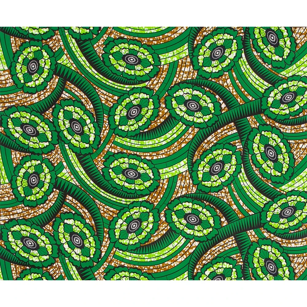 6 Yards/lot African Batik Fabric Polyester Material  Women Sewing Fabrics FP6562