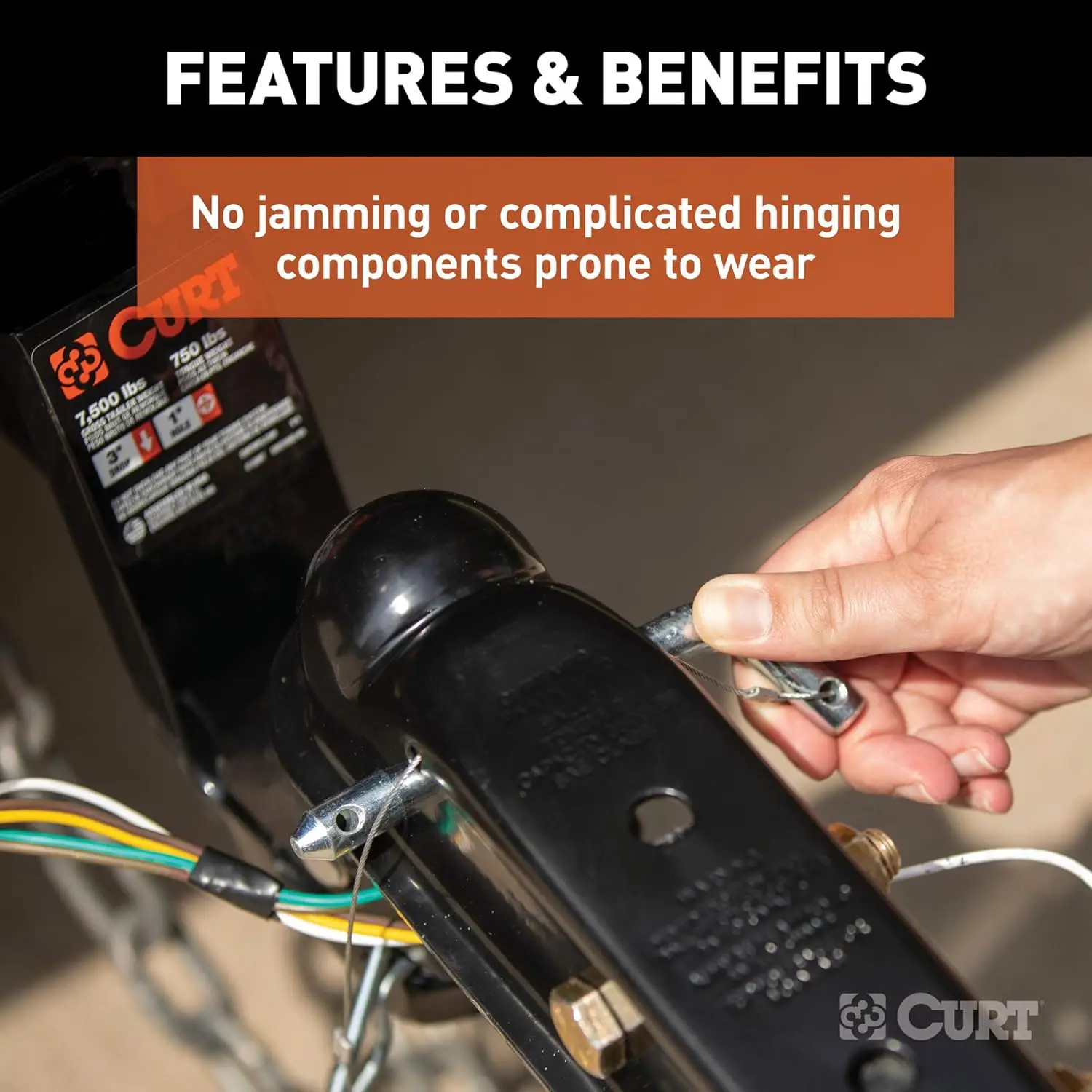 25470 QuickPin No-Latch Trailer Coupler for 2-Inch Hitch Ball, 2-in Channel, 3,500 lbs