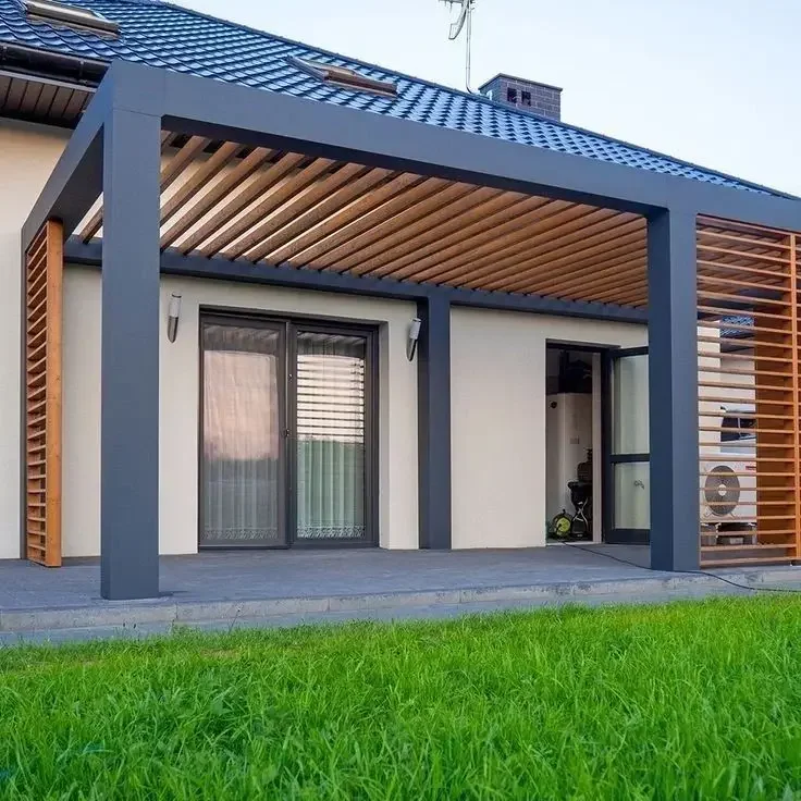 Bioclimatic Aluminum Pergola Waterproof Louver Aluminium Gazebo Roofing Outdoor Motorized Louvered Pergolas Garden Adjustable