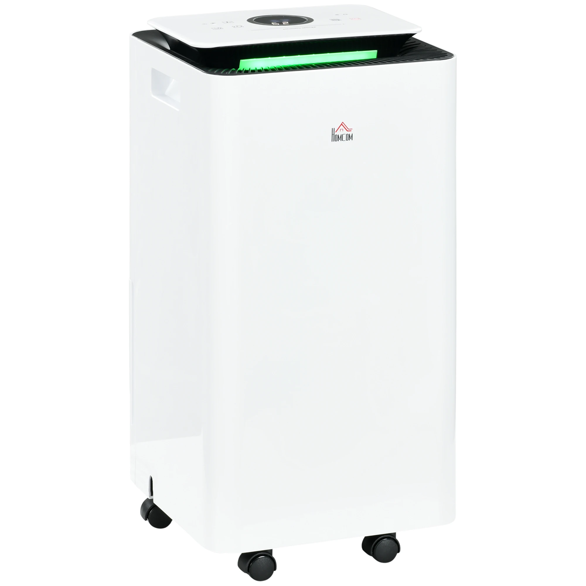 Homcom Elektrische Ontvochtiger Met 5 Modi 10l/Dag 200W 25X25X50,5 Cm Wit