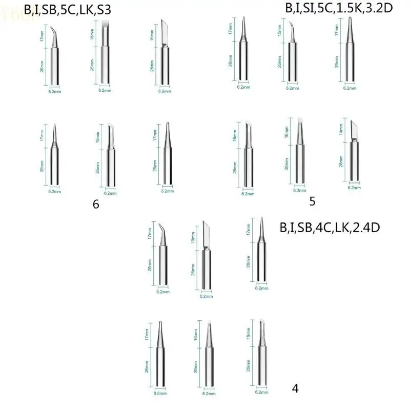 

Y6GD 6pcs 936 Медные паяль