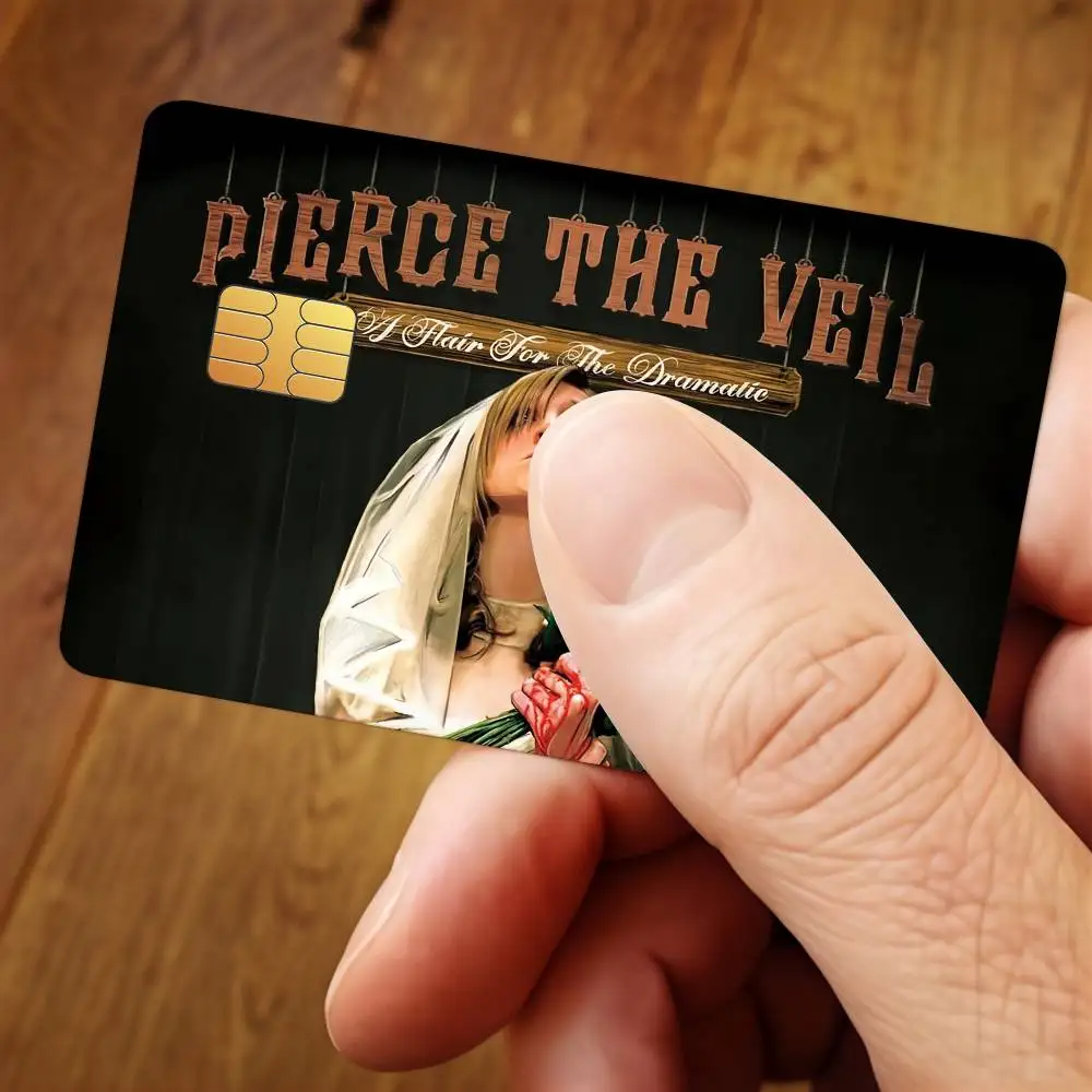 Singer P-Pierce The V-Veil Credit Card Stickers For Bank Card Bus Metro Cards Waterproof Anti-Scratch Gift 4PCS
