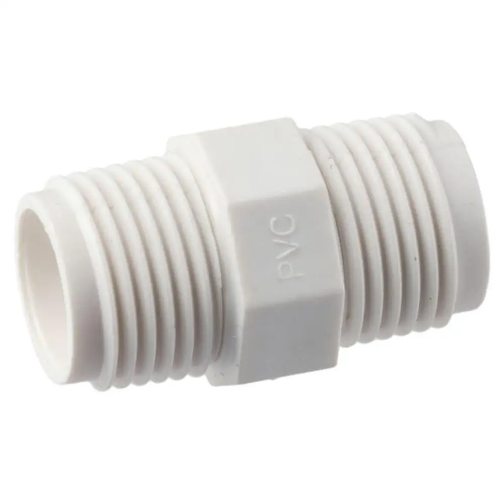 10Pcs Practical Male to Male of Thread 1/2Inch PVC Nipple Plastic Coupling Adaptor Pipe Fittings Nipple Thread Plumbing Pipe