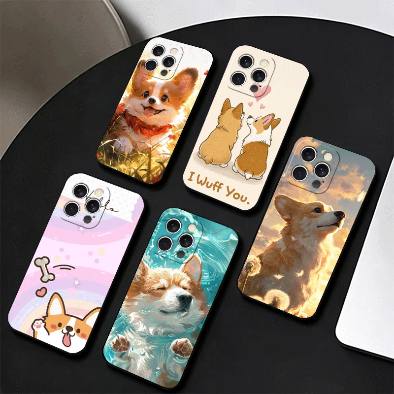 Corgi Dog Cute Phone Case For iPhone 18 17 16 15 Plus 14 Pro Max 17E 16E 11 13 12 Mini XS X 7 SE Pattern Cover 17 Air 16 15 Plus
