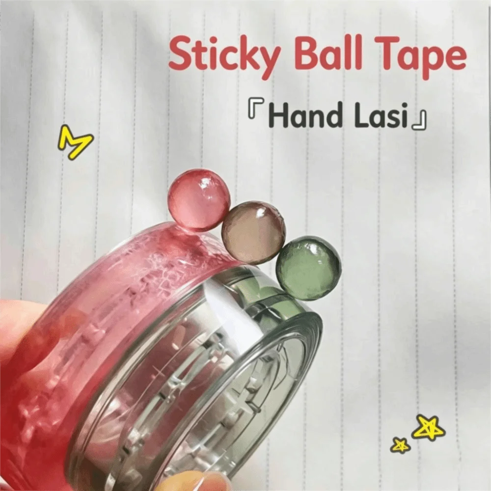 Glitter Ice-Clear Sticky Ball Rolling Tape Easy Hand Pull High Tensile Strength Stress Relief Sensory Toy DIY Hand Tear Tape