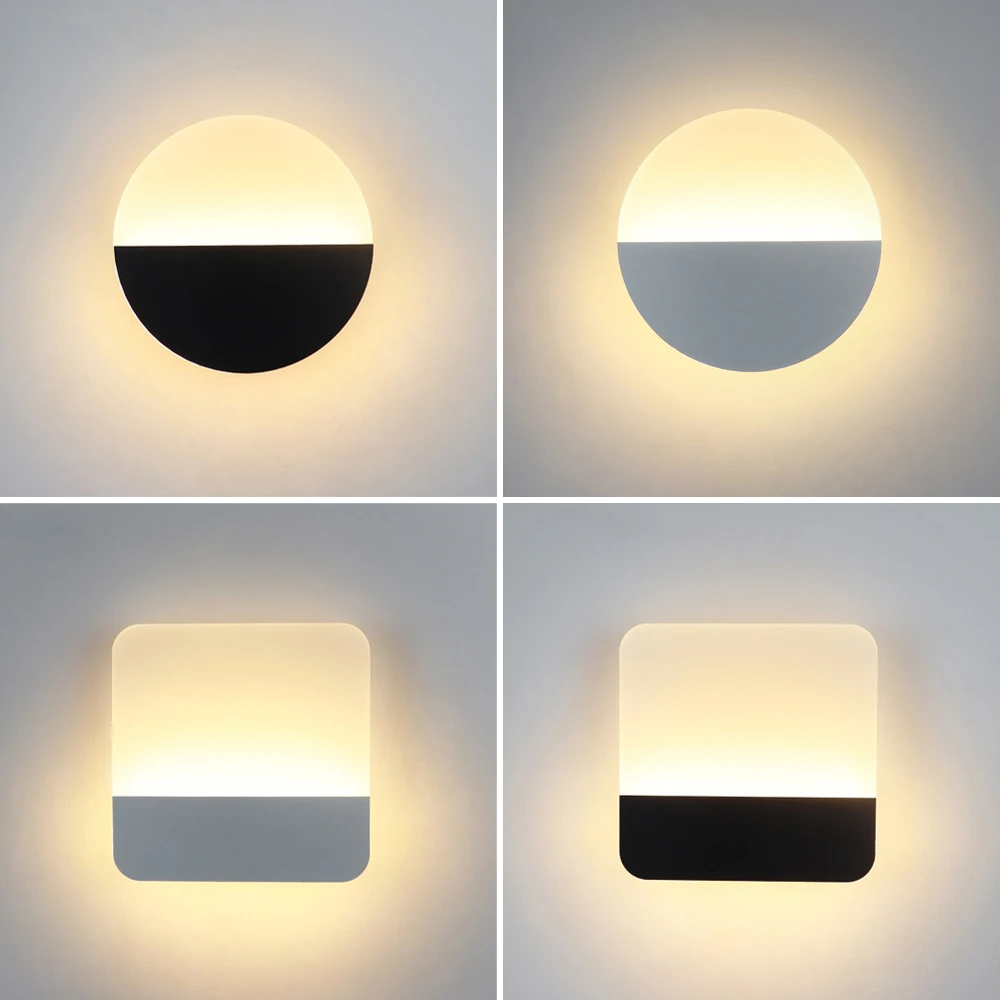 

Modern LED Wall Lamp Nordic Square Round Wall Lighting For Living Bedroom Aisle Home Decor Fixtures Indoor Wall Light wandlamp