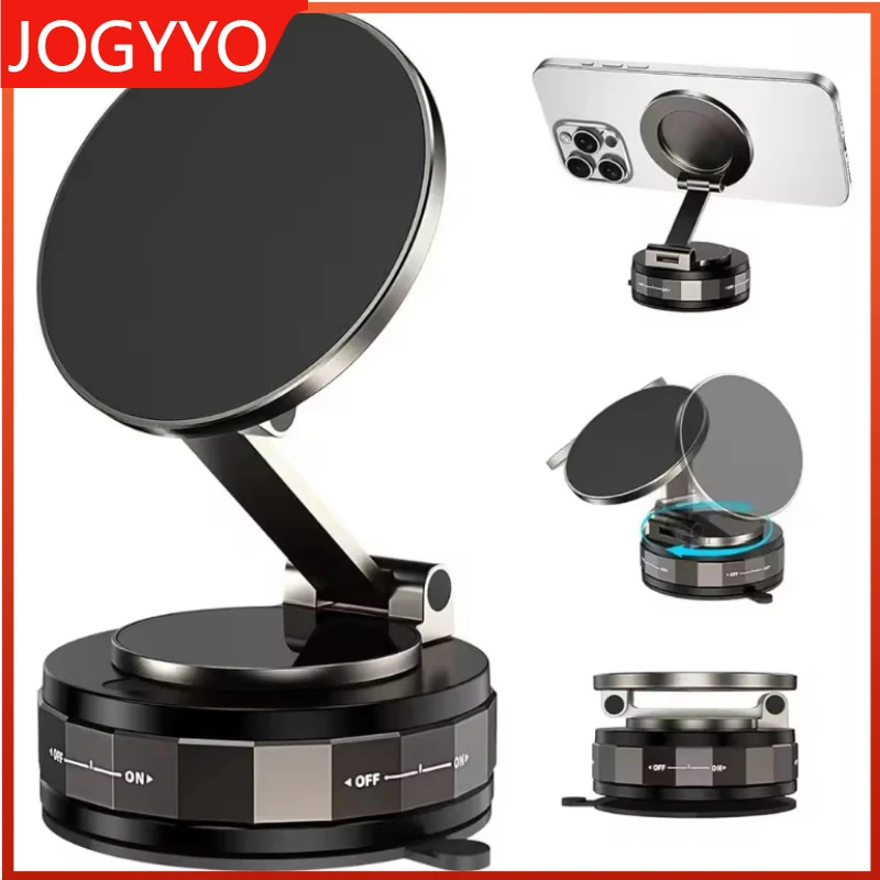 

360 ° Вращающийся складной магнитный автомобильный держатель для телефона на присоске, держатель для телефона Magsafe, GPS-навигационная подставка для iPhone 16 15, Samsung