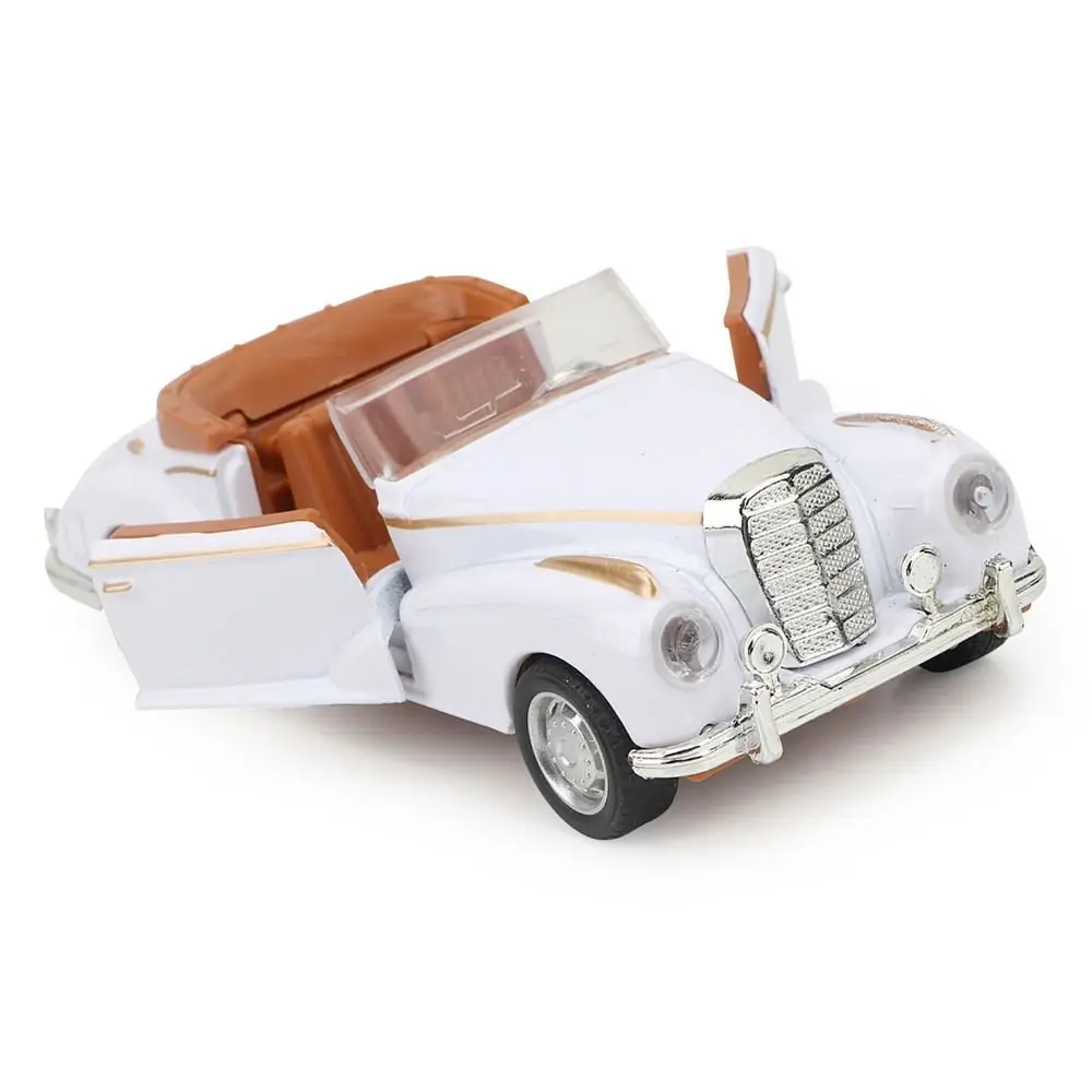 New 1:36 Mini Stimulation Alloy Classic Car Alloy Pull Back Retro Convertible Car Model Door Open Car Toy Home Desktop Decor