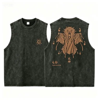 2026 Men Heavy Weight Washed Vest Retro Loose Sleeveless Tank Top Summer Sports Daily Wear
