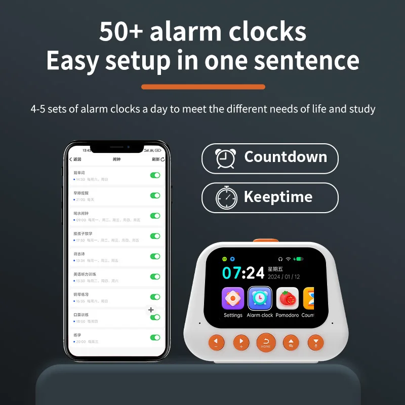 Ai Smart Alarm Clock Robot For Kids, Talking Buddy Educational Toy, Music & Story Player, Pomodoro Timer, Cool Electronic Gift