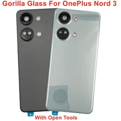 Gorilla Glass Back Lid For OnePlus Nord 3 / Ace 2V Hard Battery Cover Rear Door Housing Case Shell With Camera Lens Adhesive