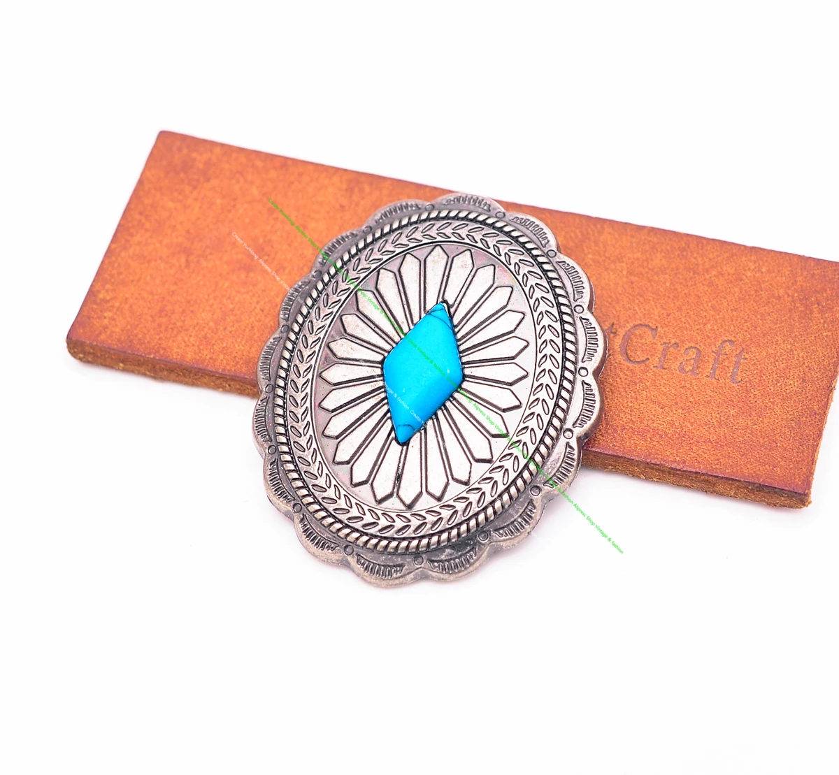 Dw2336 6pcs antikes Silber indische ethnische Sonnenblume Türkis Western Concho Gürtel Leder handwerk Handtasche oval Concho Knopf Dekor – Detail 15