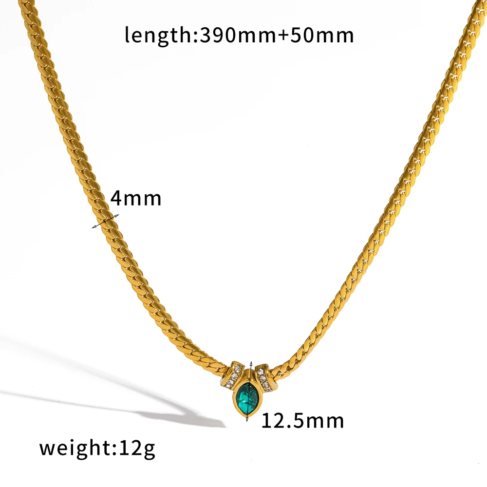 Exquisite glänzende Zirkonia-Anhänger-Halskette aus 316L Edelstahl, trendiger, wasserdichter Schmuck, hochwertige Halskette – Detail 6