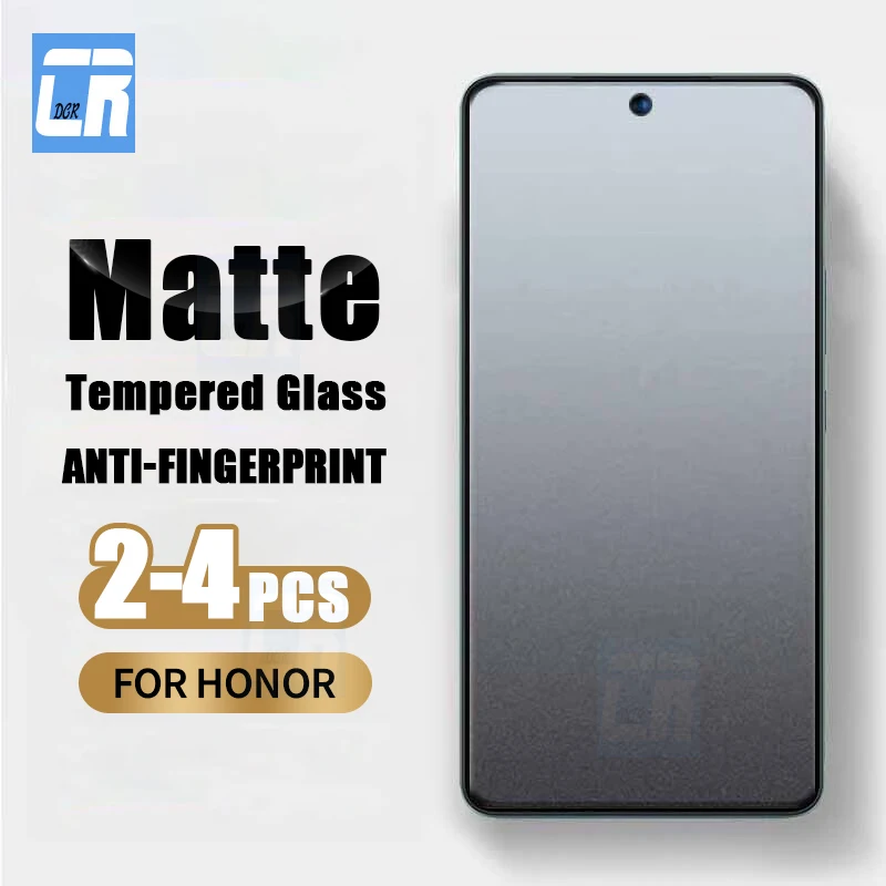 

2-4Pcs Anti-Fingerprint Matte Glass For Honor 90 GT X8B X7B X6B Screen Protectors For Honor 200 Lite Play 60 50 40 Plus Glass