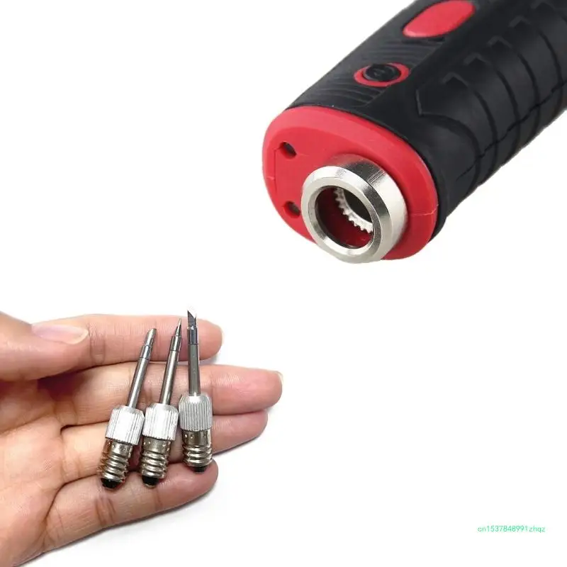 Electric USB Soldering Iron Tips Set, 3Pcs Durability Steel Welding Tips for E10 Repair Outdoor Operate Projects