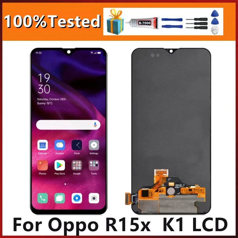 high quality  AMOLED/TFT 6.4 inch For Oppo R15x PBCM10 PBCT10 LCD Display Touch Screen Digitizer Assembly For Oppo K1 LCD PBCM30