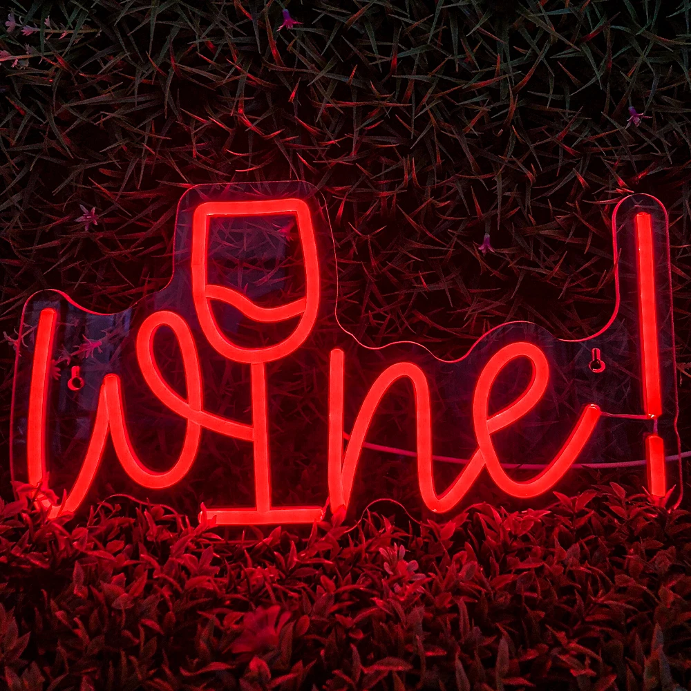 

Wine Neon Sign LED Signs Red Wall Lights USB Powered Acrylic For Bar Pub Living Room Bedroom Club Man Cave Cafe Party Decoration