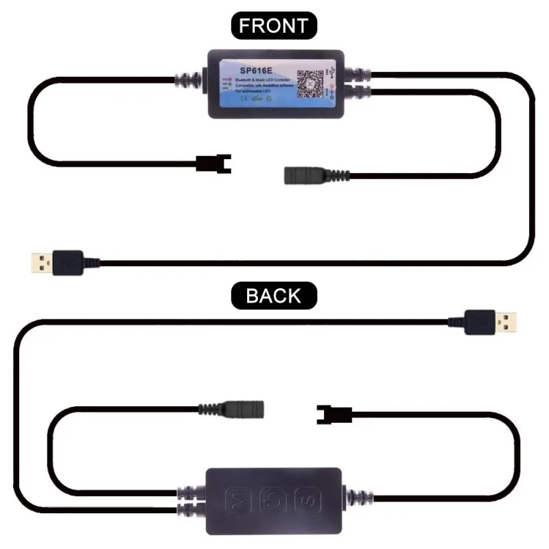 WS2812B DIY Ambient PC Dream Screen Addressable LED Strip Computer Monitor Backlight  SP616E USB Bluetooth&Music Controller kit