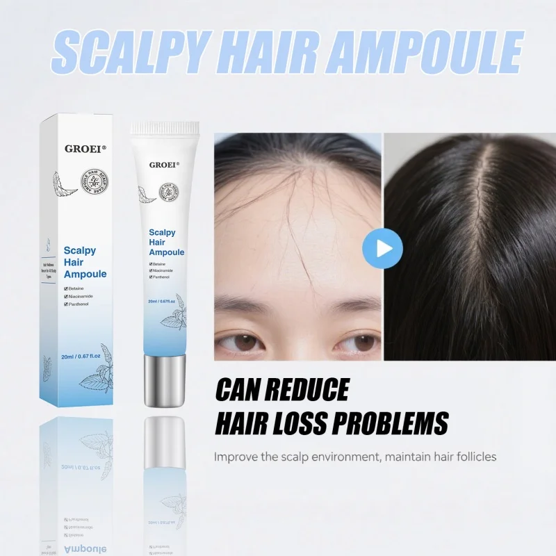 

ГРОЭИ ® Ампула для волос Scalpy с бетаном, ниацинамидом и пантенолом — сыворотка против выпадения волос для ухода за кожей головы, стимулирует росту волос.