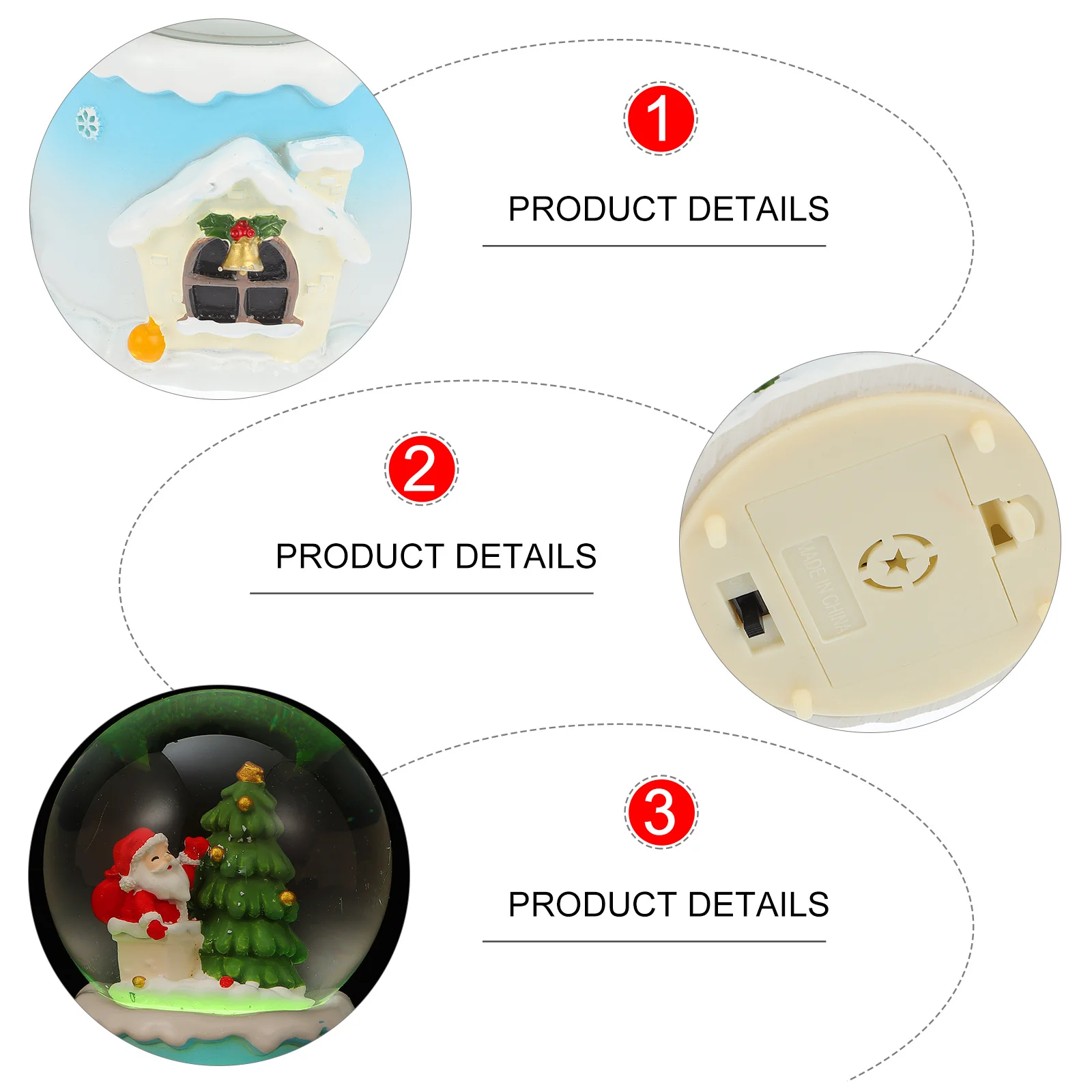 

1Pcs Musical Crystal Ball with Light Xmas Snow Globes Christmas Ornament Luminous Holiday Decor for Indoor Scenes