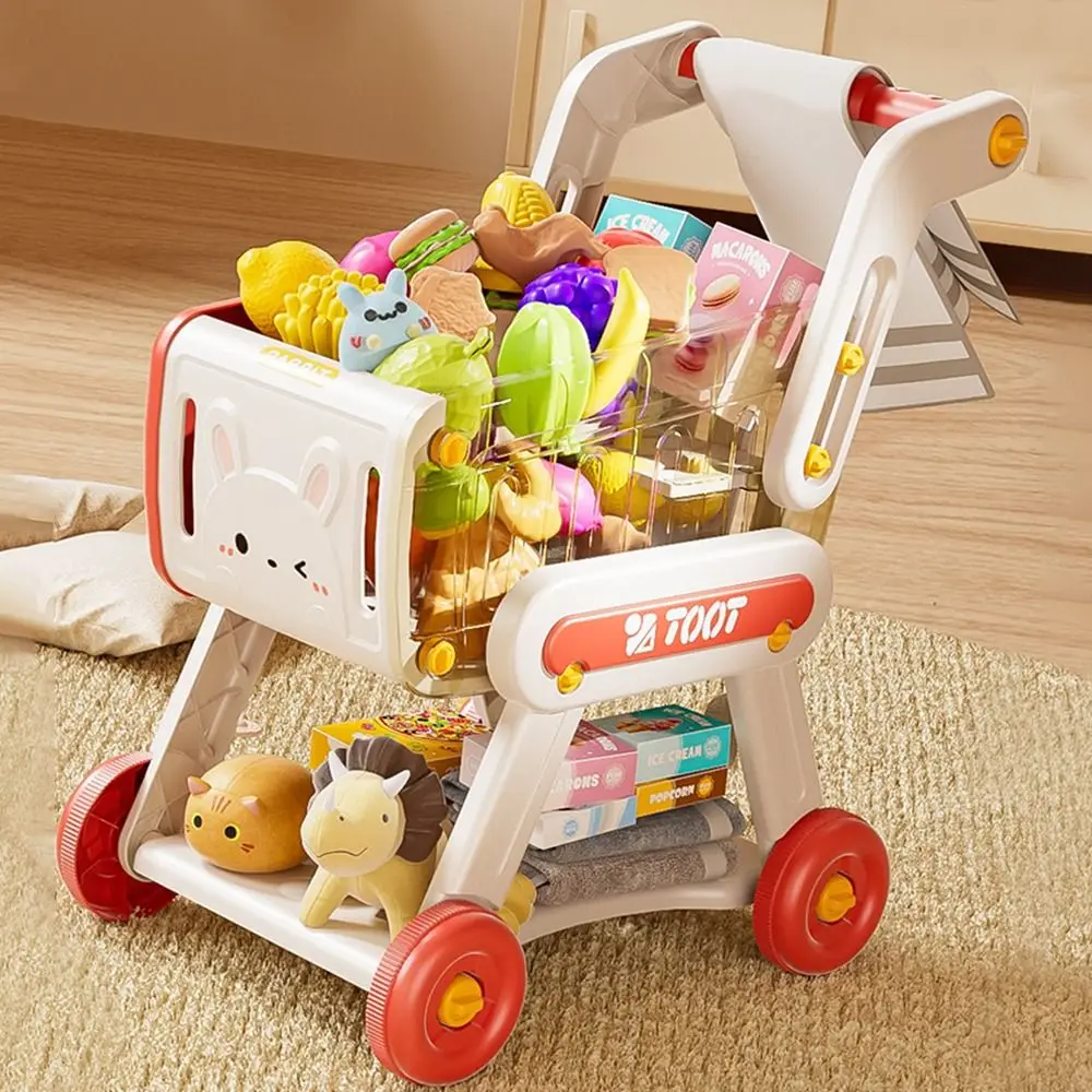 32 قطعة/المجموعة متعدد الألوان عربة التسوق لعبة محاكاة تصميم الفاكهة وجبات خفيفة المطبخ لعبة دور اللعب منزل لعب الأدوار لعبة