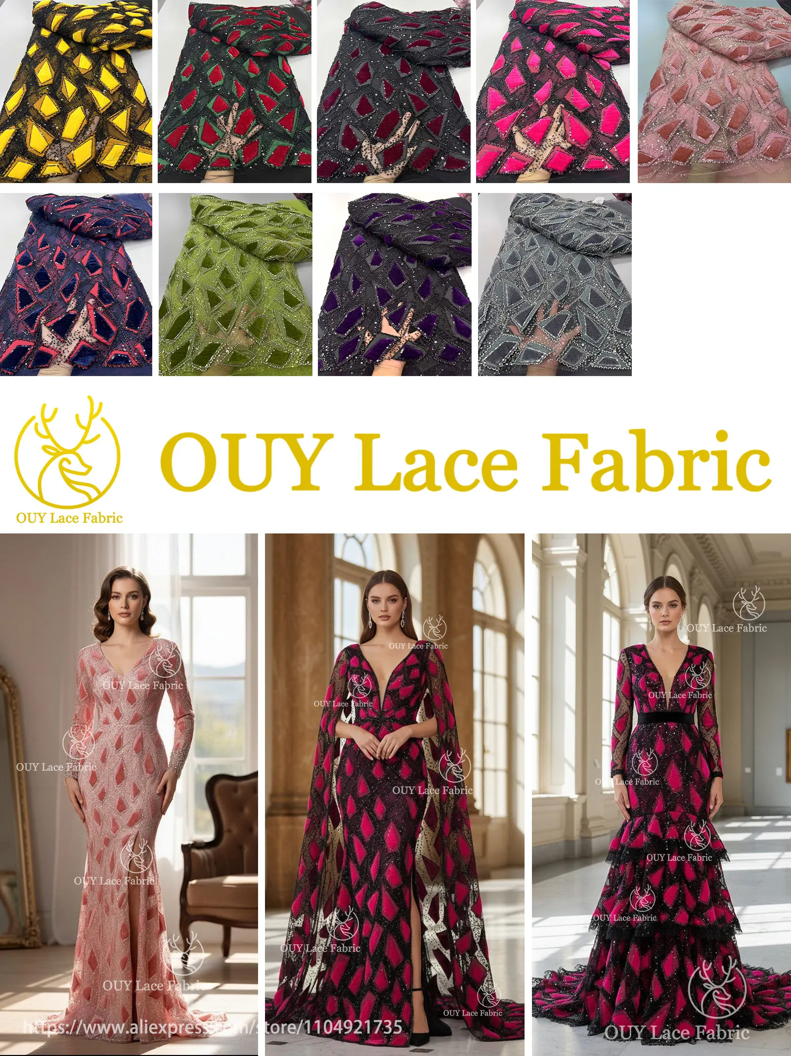 Latest French Velvet Beaded Lace Fabric 2025 African Sequined Mesh Lace Fabric For Sewing Bridal Gowns And Wedding Dresses