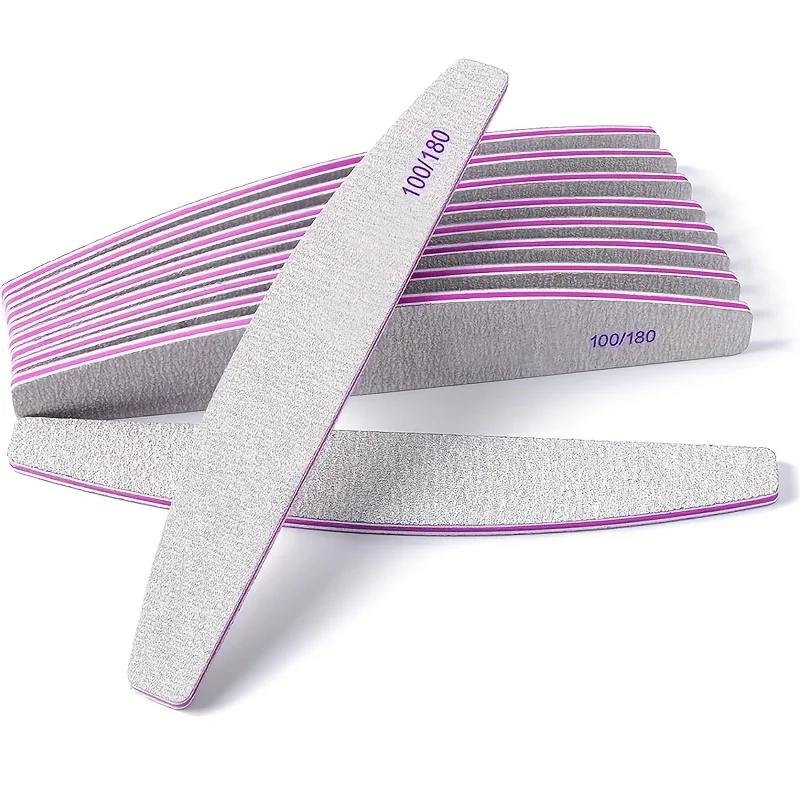 

2—pack nail files and buffers, 100/180 grit, durable sandpaper, high flexibility, odorless nail styling tools for manicures and