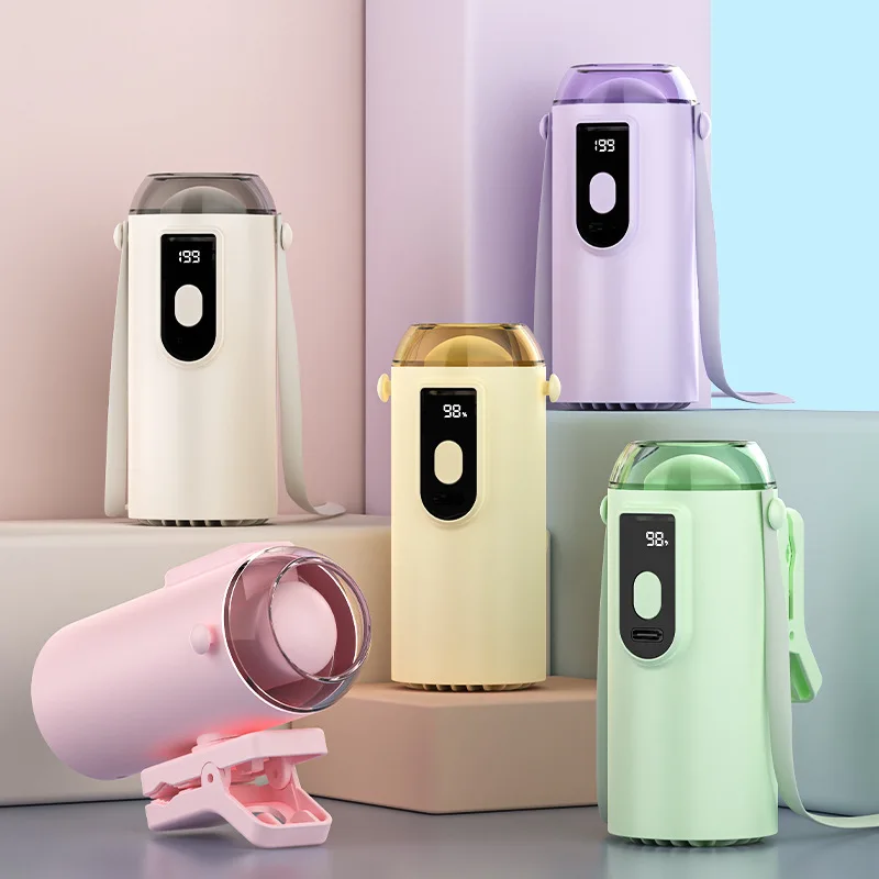 Portable Magnetic Mini Cooling Fan, 3 Speed Foldable Phone Fan with LED Fill Light, USB Rechargeable Handheld Desk  for Travel