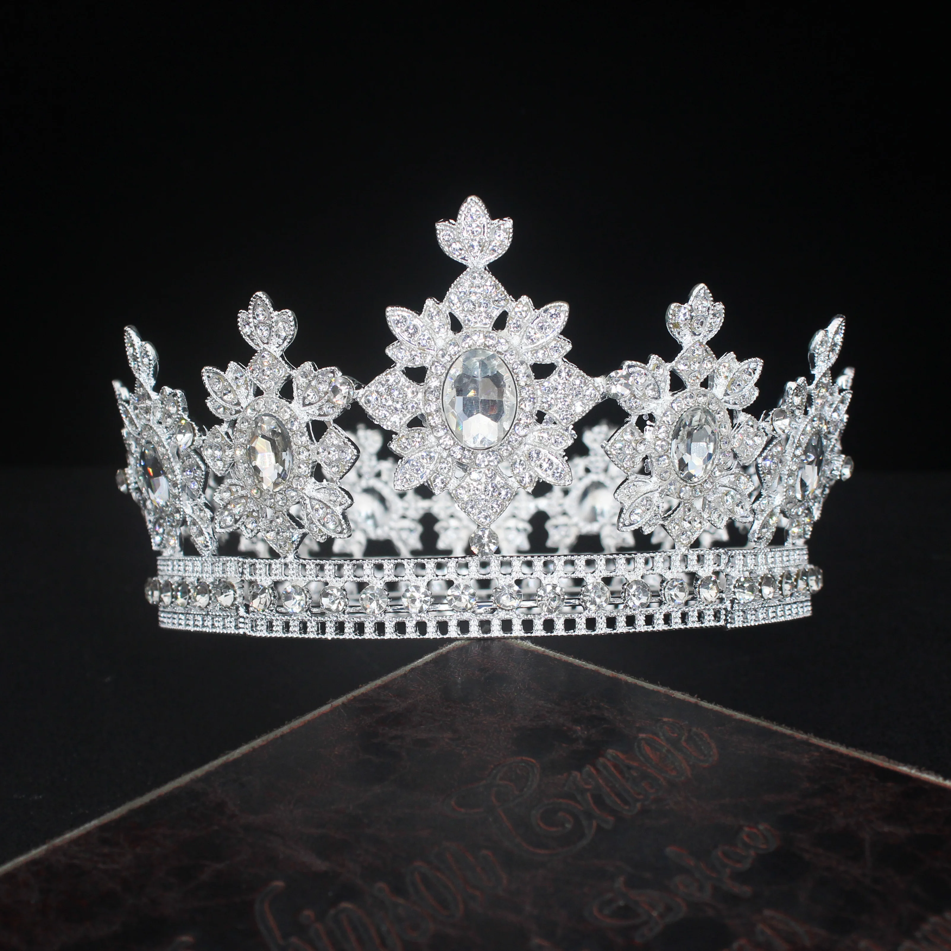 Crystal Queen Bridal Crown For Women Luxury Full Circle Wedding Tiara Pageant Prom Headpiece Wedding Bride Hair Accessories