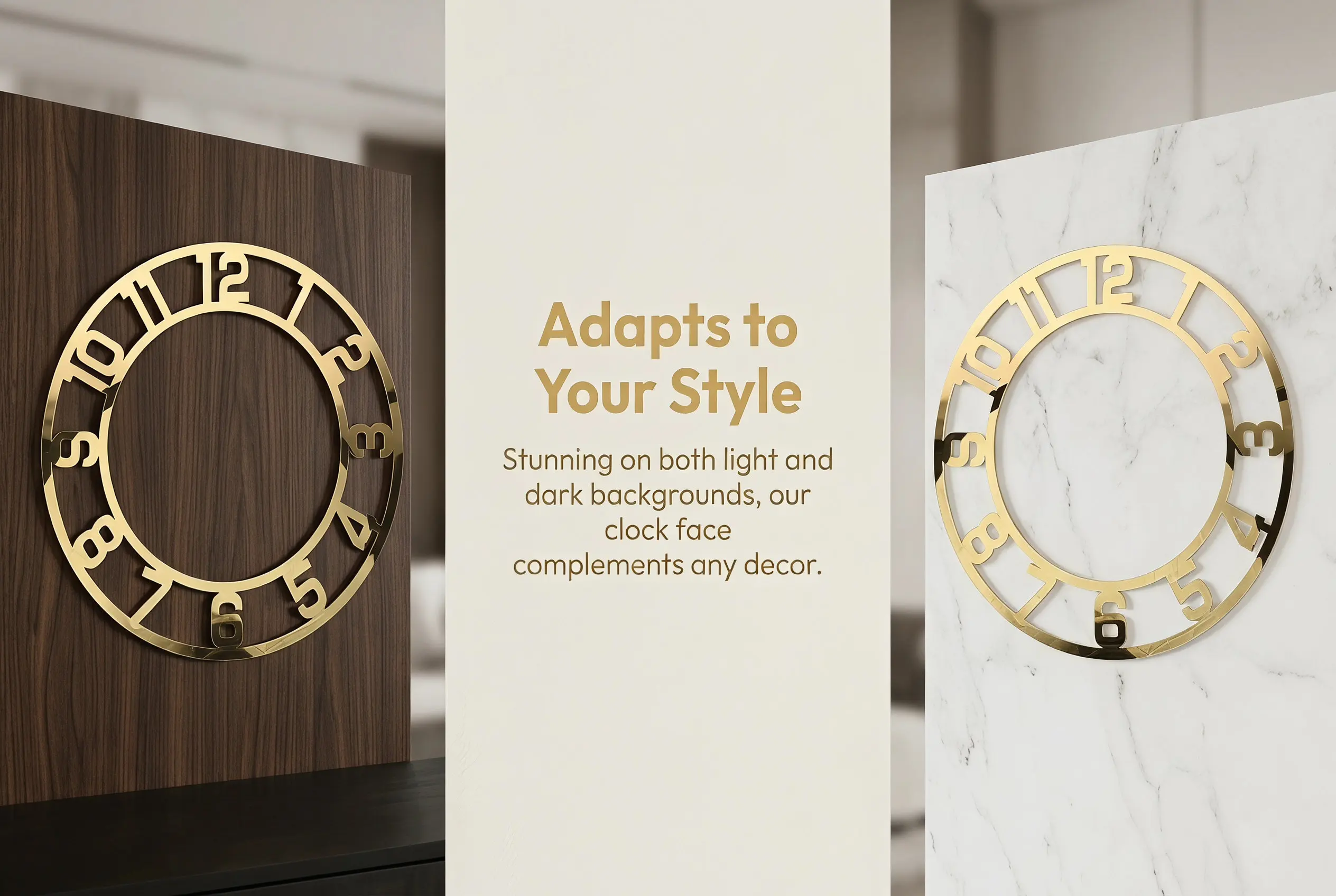 2Pcs Round Acrylic Mirror Clock Face 9.82 Modern Arabic Numerals Wall Decor Panel DIY Clock Making Supplies Arab Numerals Dial