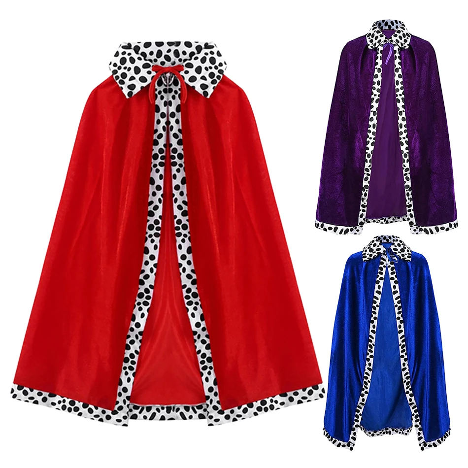 

Christmas Birthday Party Performance Costume Parent Child Activity Shawl Baby Kids Halloween Cosplay King Prince Velvet Cloak