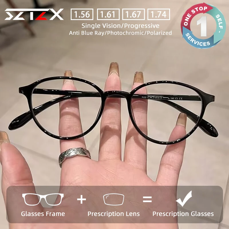 

S ультра легкие ретро очки для чтения женские эллиптические очки с защитой от синего света по рецепту индивидуальные прогрессивные очки