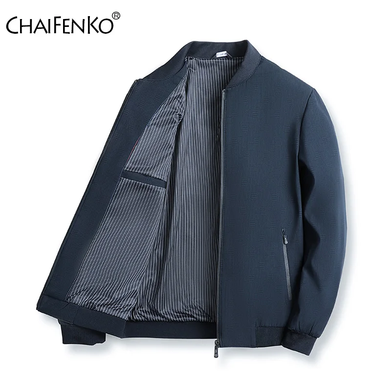 Ventilation Stand Collar Man Tops Solid Zipper Pocket Coat 2024 Spring Autumn New Man Business Affairs Leisure Fashion Jacket