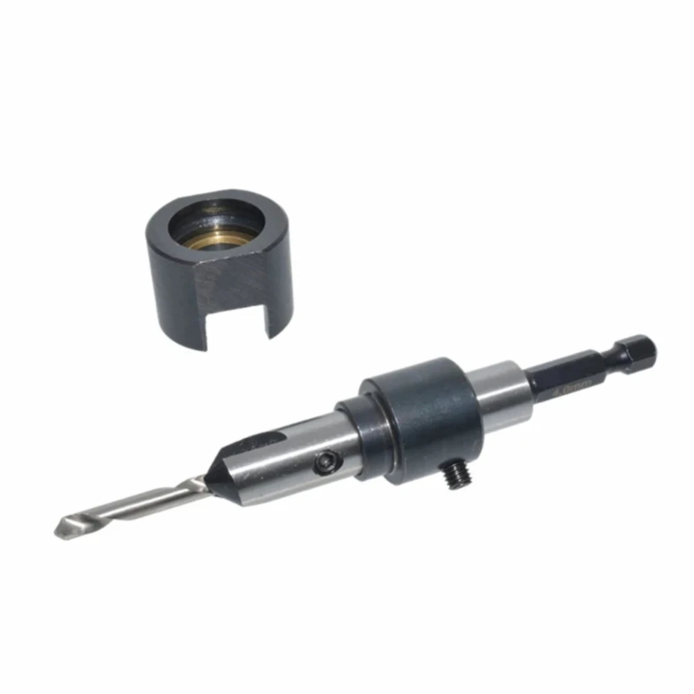 

Drill Bit Countersink Drill Timber Processing 45 Carbon Steel Adjustable Hex Shank Wrench Woodworking Black Silver