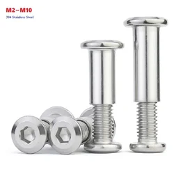304 Stainless Steel Flat Hex Hexagon Socket Head Furniture Rivet Connector Insert Joint Sleeve Cap Nut M2 M3 M4 M5 M6 M8 M10