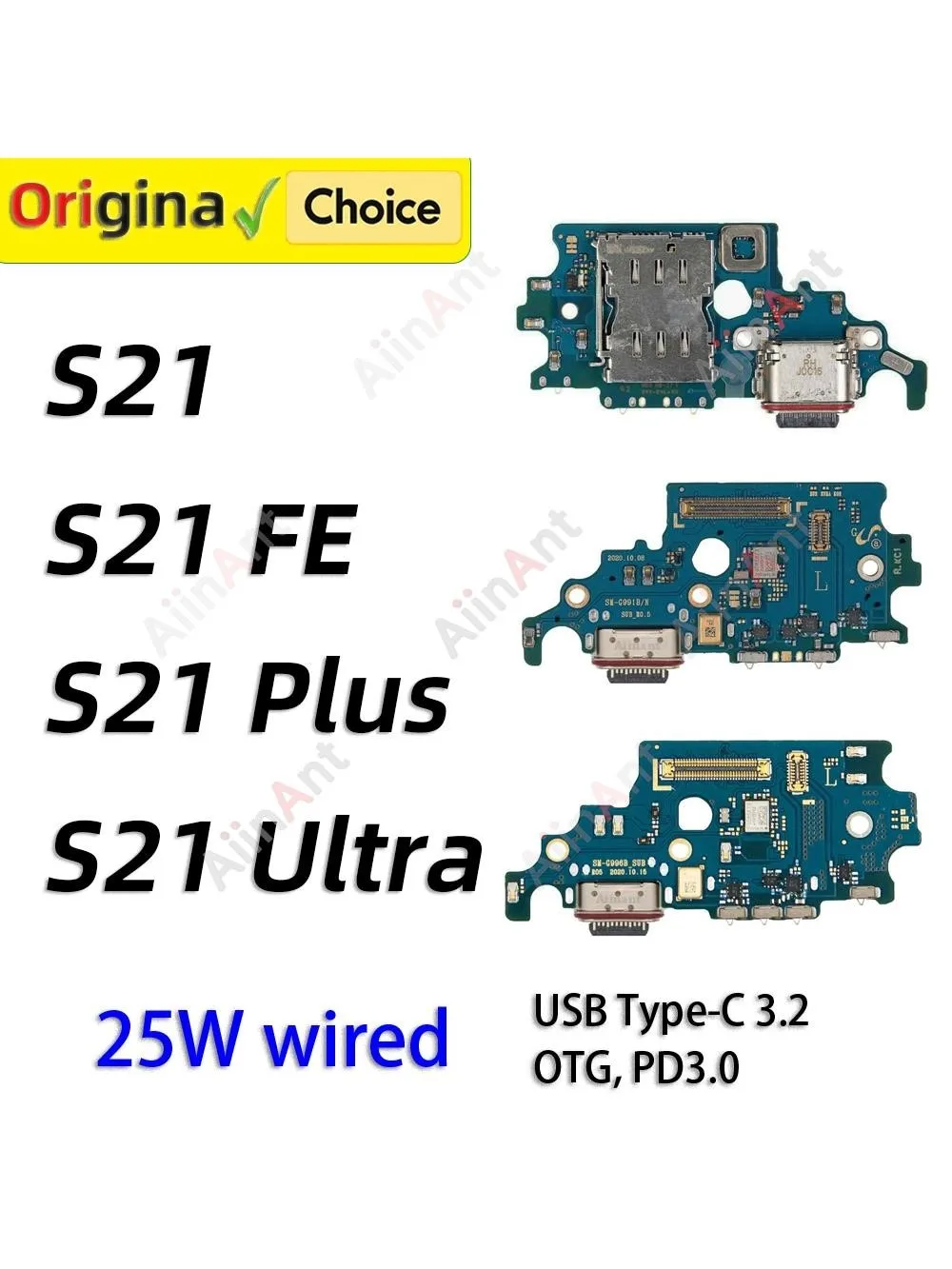 Złącze ładowania USB, port ładowania, taśma flex do Samsung Galaxy S21 Ultra Plus FE G990B G990E G990U G990W — zdjęcie 2