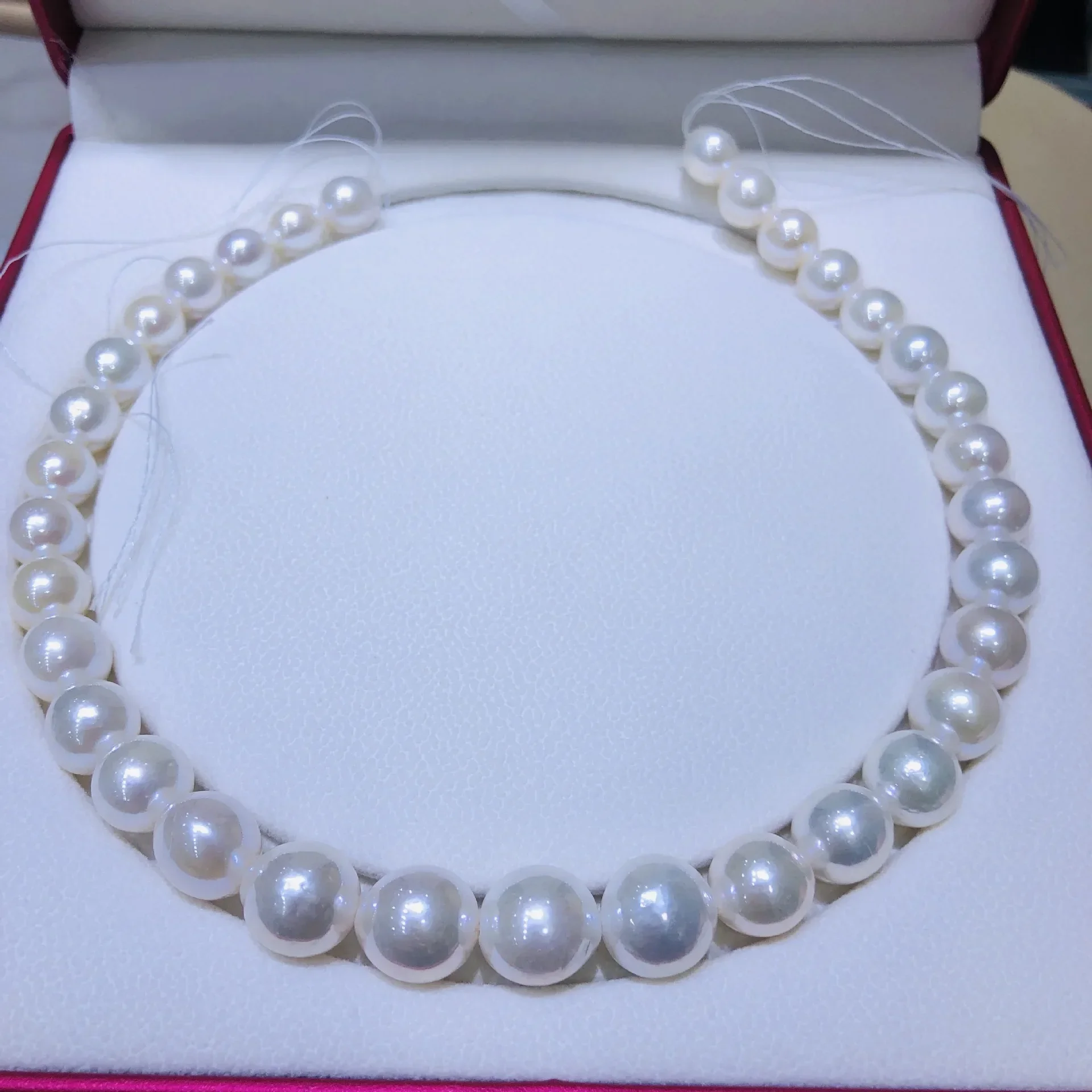 Pearl Necklace Natural 12-14mm Genuine Nearly Round Pearls Fine Wedding Jewelry Accessories for Women 925 Sterling Silver