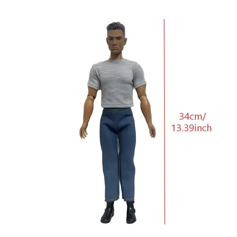 Sport Man With Muscle Handsome Male Dolls Body Head Fashion Clothes Boots For 34 CM Doll Girl' DIY Dressing Play Toy Game
