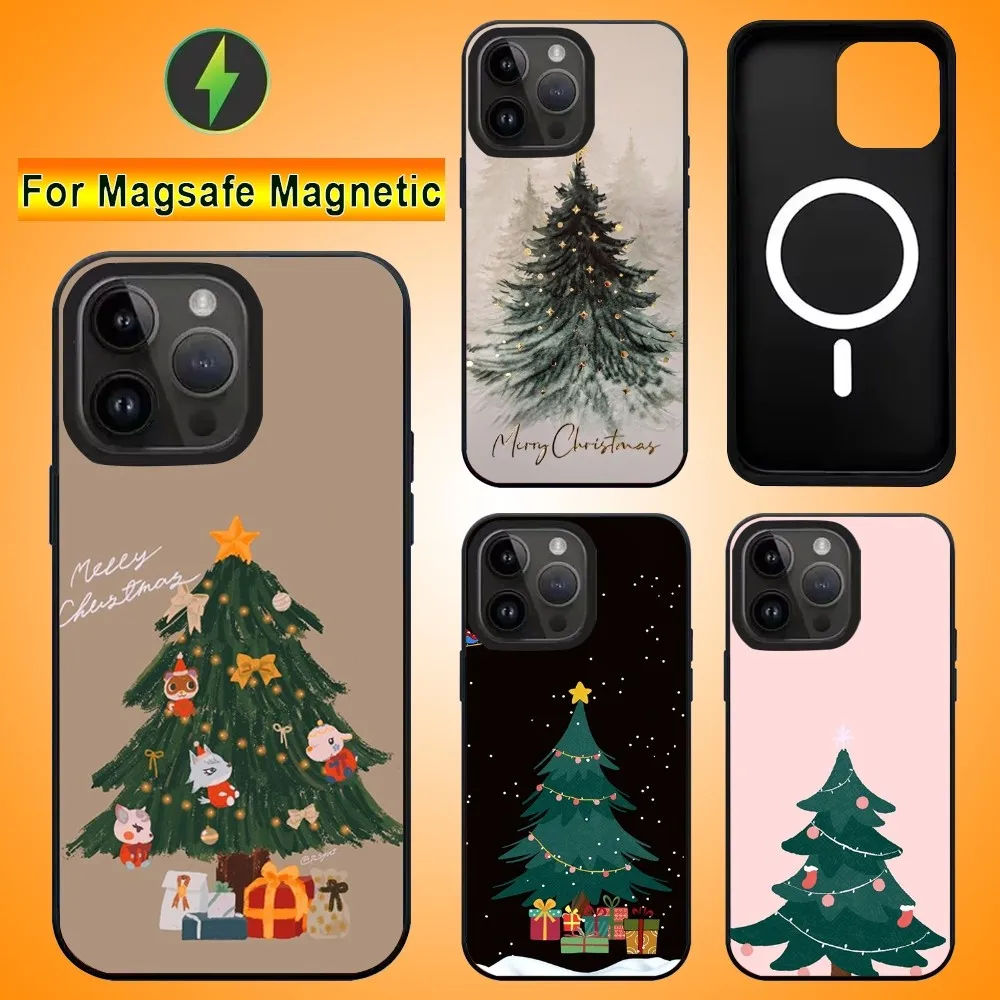 Christmas Tree Phone Case For IPhone 15 14 13 Pro Max 11 12 Mini Alex Mirror For Magsafe Wireless Charging Cover